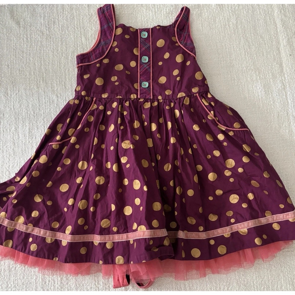 Matilda Jane Girls 6 Nicoletta Dress Polka Dot Tie Gold Sleeveless Holiday